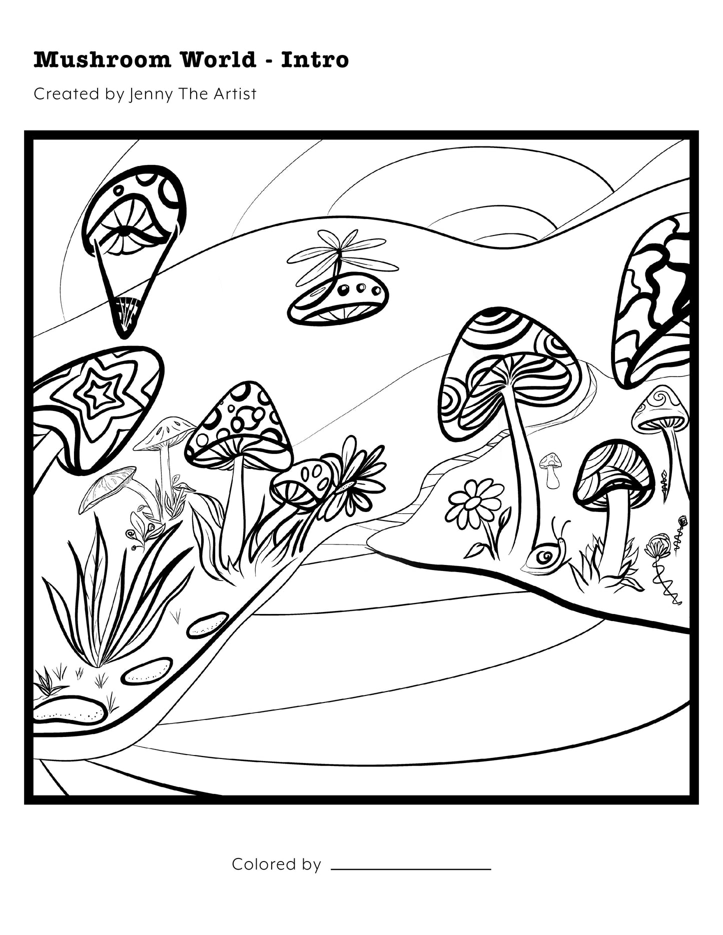 Coloring Book Series - Mushroom World